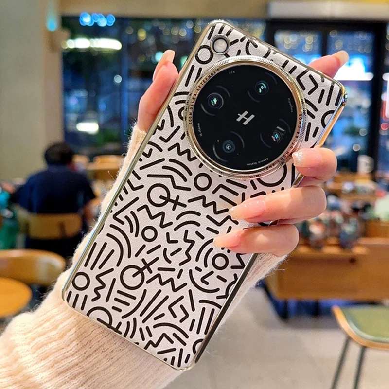 For Oppo Find X8 Pro 5G Case Creative Doodle Leather Electroplated Phone Back Cover - Silver