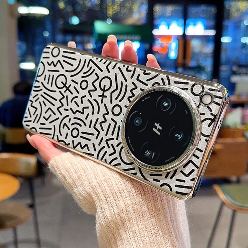 For Oppo Find X8 Pro 5G Case Creative Doodle Leather Electroplated Phone Back Cover - Silver