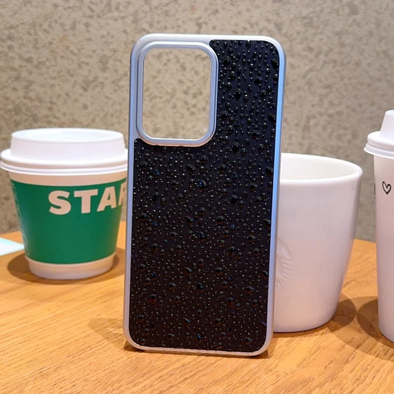 For Oppo Reno13 Pro 5G Case Creative Raindrop Phone Back Cover - Black