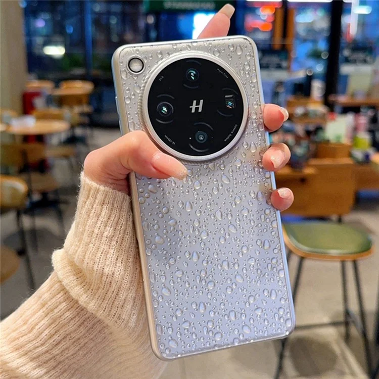 Pour Oppo Find X8 Pro 5G Étui Créatif Goutte de Pluie Coque Arrière de Téléphone - Gris
