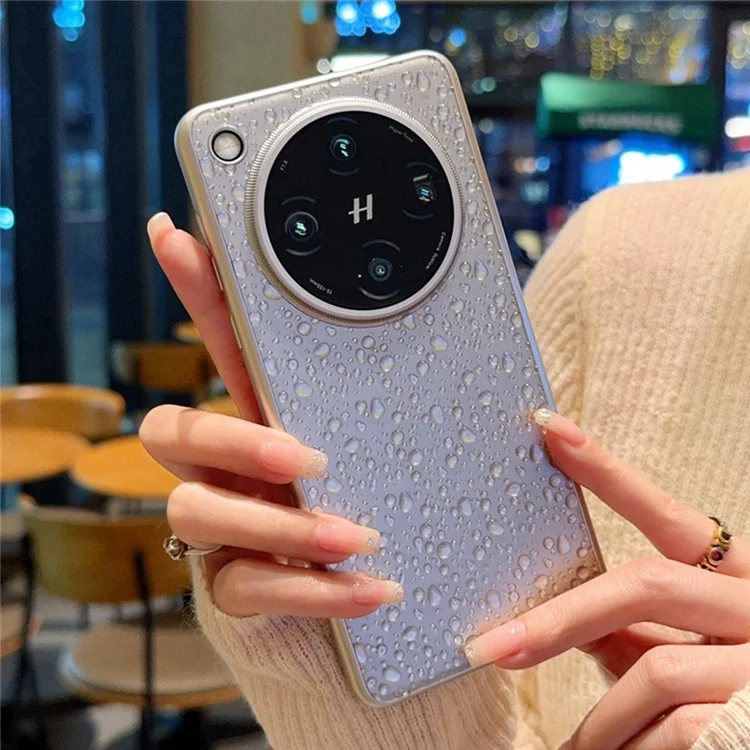 Pour Oppo Find X8 Pro 5G Étui Créatif Goutte de Pluie Coque Arrière de Téléphone - Gris