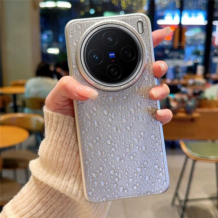 Cover per vivo X200 Pro 5G Custodia Creativa Effetto Gocce di Pioggia - Grigio