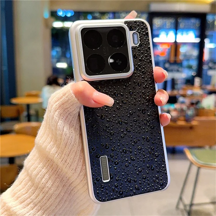Funda Creativa con Diseño de Gotas de Lluvia para Xiaomi 15 Pro - Negro