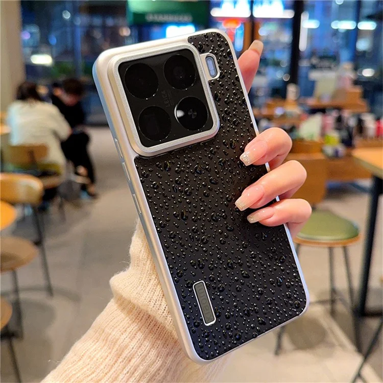 Funda Creativa con Diseño de Gotas de Lluvia para Xiaomi 15 Pro - Negro