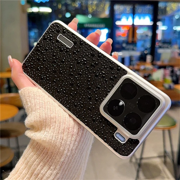 Funda Creativa con Diseño de Gotas de Lluvia para Xiaomi 15 Pro - Negro