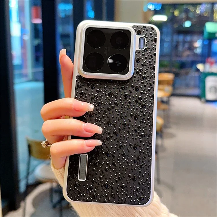 Funda Creativa con Diseño de Gotas de Lluvia para Xiaomi 15 Pro - Negro