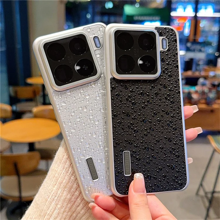 Funda Creativa con Diseño de Gotas de Lluvia para Xiaomi 15 Pro - Negro
