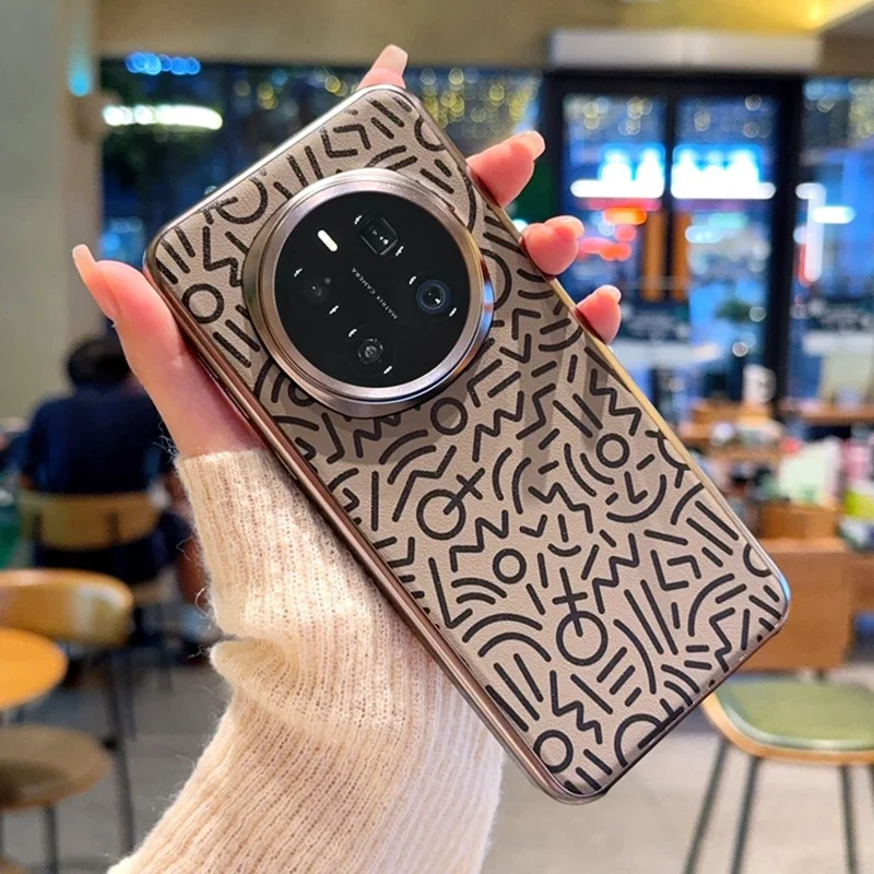 Étui For Honor Magic7 Pro 5G Housse de téléphone en cuir avec dessin créatif et dos électrolysé - Marron