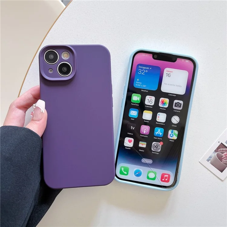 Achat en gros pour étui iPhone 14 / 13 Découpes précises Revêtement TPU de 2,0 mm Coque de téléphone - Violet foncé