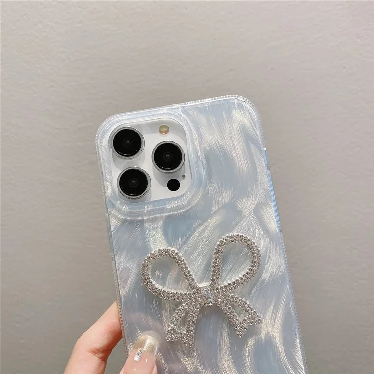 Coque pour iPhone 15 Pro Max Déco Nœud Plume en Fil PC + TPU - Nœud