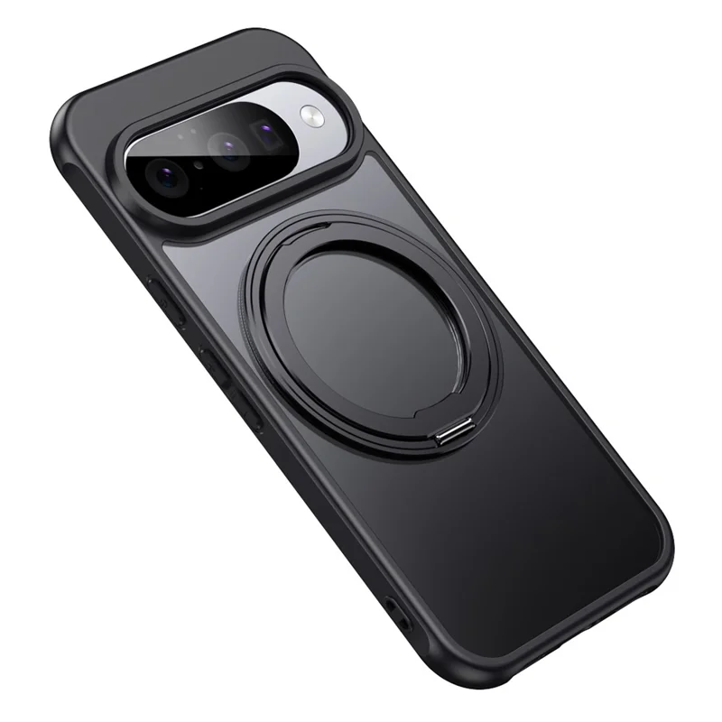 For Google Pixel 10 Pro  /  Pixel 10 Case Compatible with MagSafe TPU + Acrylic + Metal Kickstand Matte Phone Cover - Black