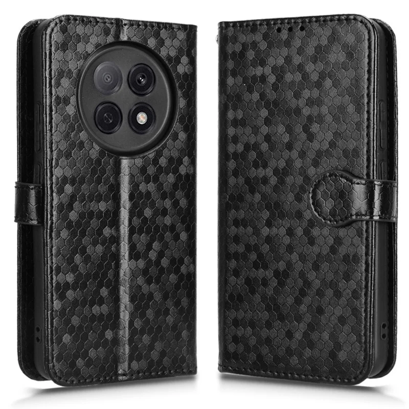 For Oppo F29 Pro 5G (Global) / A5 Pro 5G (China) Wallet Case Dot Pattern Imprint PU Leather Phone Cover - Black