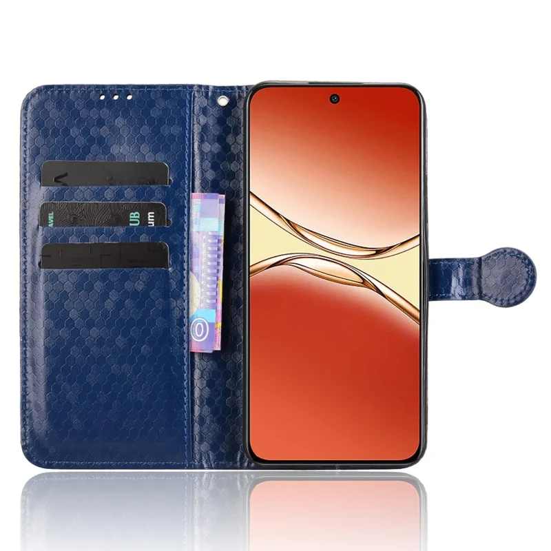 For Oppo F29 Pro 5G (Global) / A5 Pro 5G (China) Wallet Case Dot Pattern Imprint PU Leather Phone Cover - Dark Blue