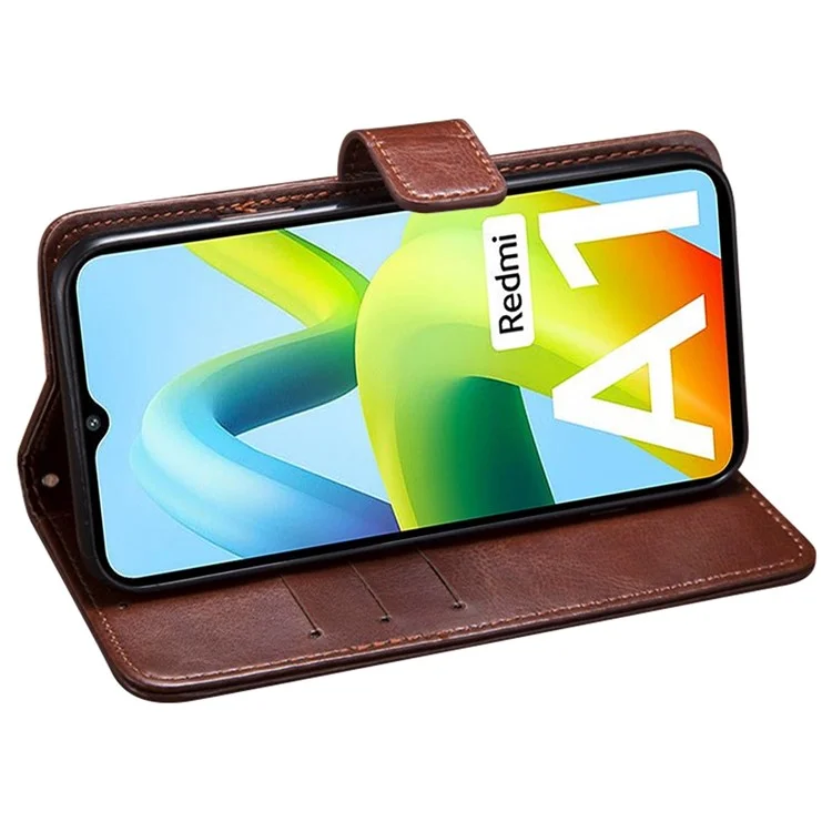 IDEWEI for Xiaomi 12T 5G / Redmi K50 Ultra 5G Phone Case Foldable Stand Crazy Horse Textured Phone Cover with Wallet - Brown