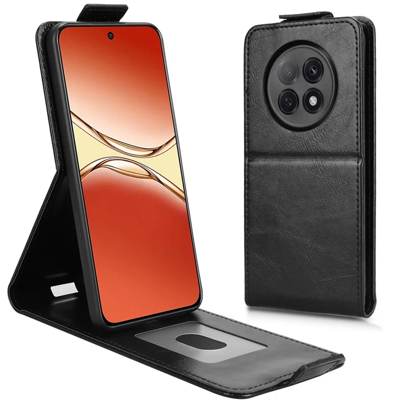 For Oppo F29 Pro 5G (Global) / A5 Pro 5G (China) Stand Case Magnetic Clasp Vertical Flip Leather Phone Cover with Card Holder - Black