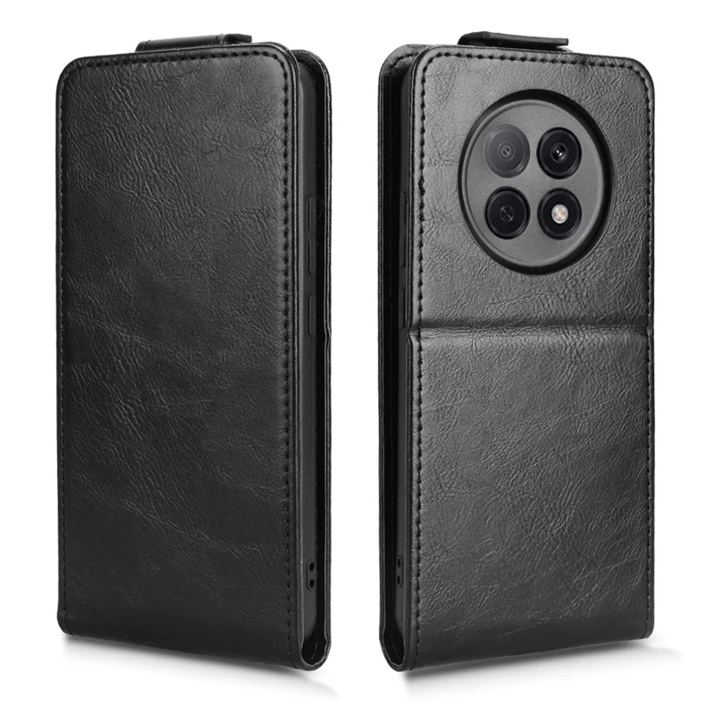 For Oppo F29 Pro 5G (Global) / A5 Pro 5G (China) Stand Case Magnetic Clasp Vertical Flip Leather Phone Cover with Card Holder - Black