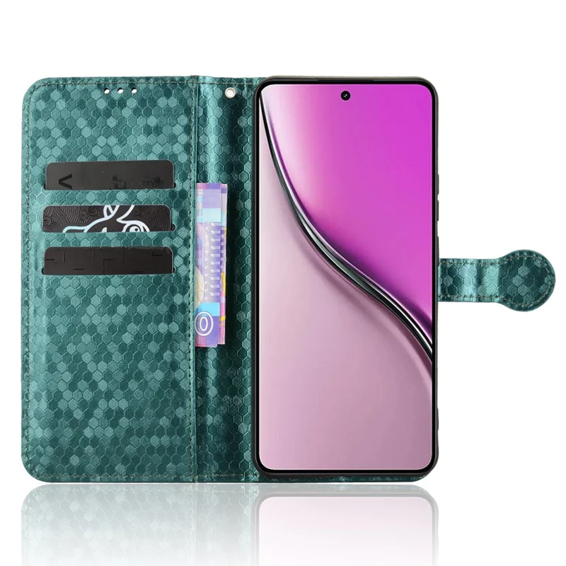 Wallet Case For Realme P3 5G  /  Neo7x 5G  /  14 5G Dot Pattern Imprint PU Leather Phone Cover - Green