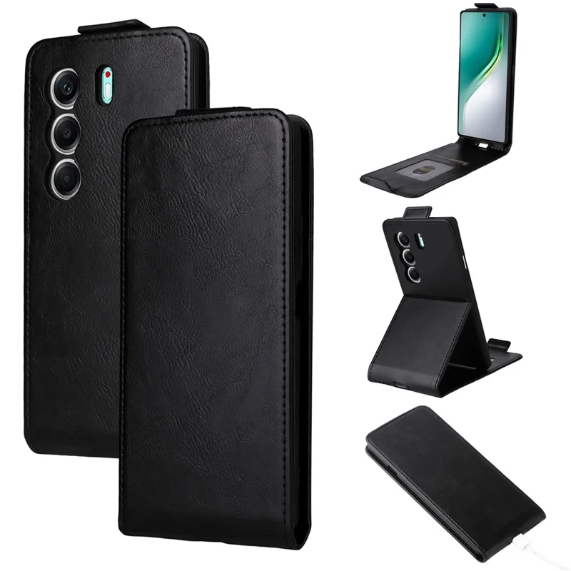 Pour TECNO Camon 40 4G Étui avec Support et Fermeture Magnétique à Rabat Vertical en Cuir avec Porte-Cartes - Noir