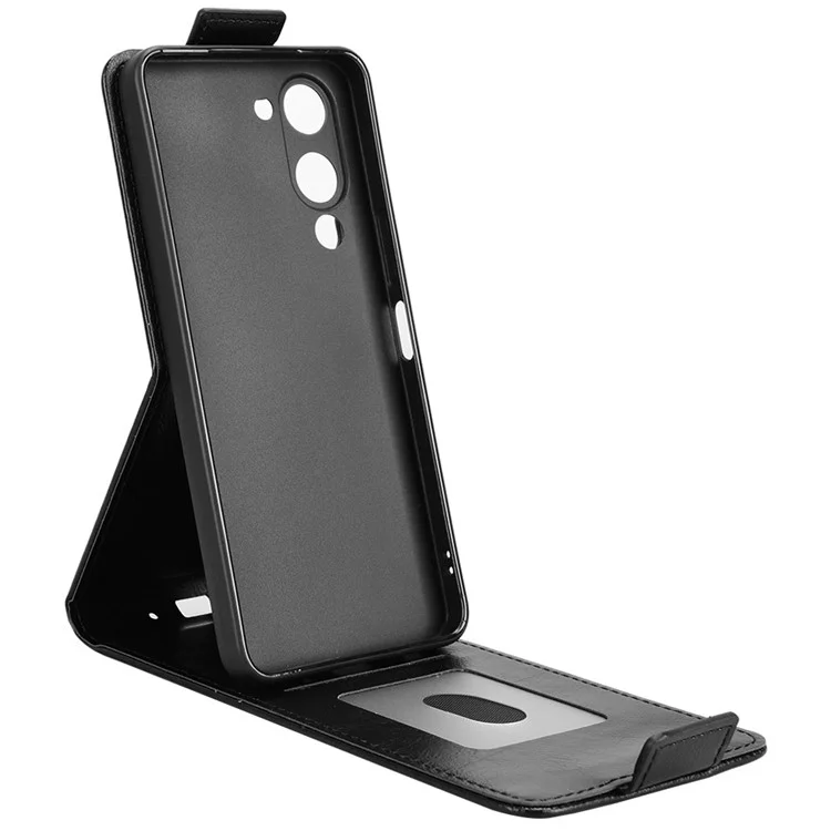 Capa para vivo Y04 4G / Y29s 5G com Suporte, Fecho Magnético, Flip Vertical em Couro com Porta-cartões - Preto