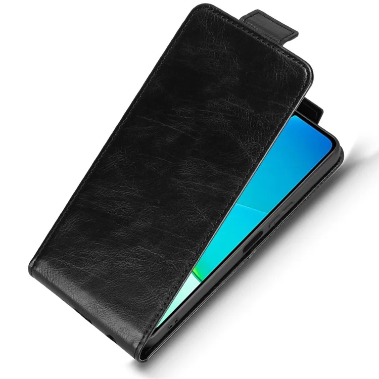 Capa para vivo Y04 4G / Y29s 5G com Suporte, Fecho Magnético, Flip Vertical em Couro com Porta-cartões - Preto