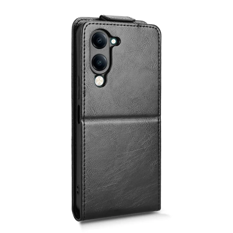 Capa para vivo Y04 4G / Y29s 5G com Suporte, Fecho Magnético, Flip Vertical em Couro com Porta-cartões - Preto
