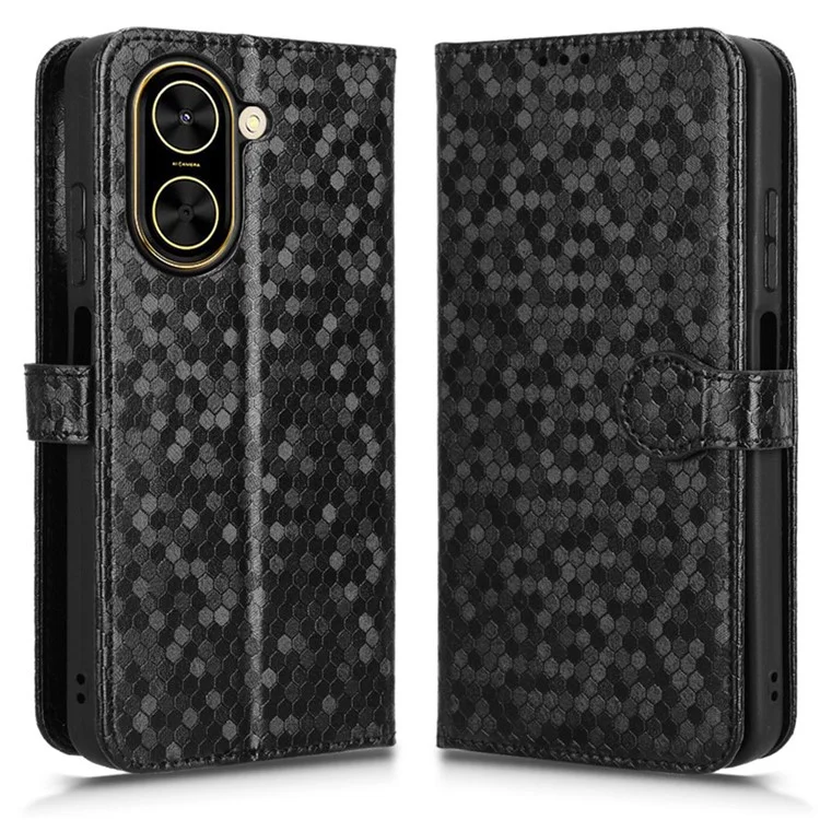 Чехол-кошелек для Xiaomi Redmi A5 NFC (173.45 мм) с узором в точку, из искусственной кожи - Черный