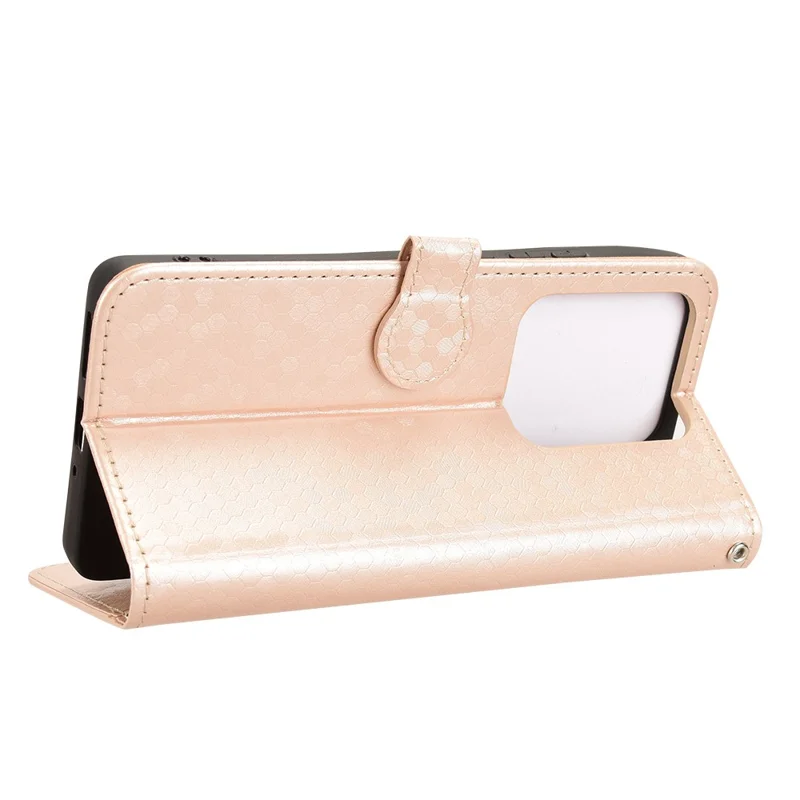 For Xiaomi Redmi Note 14S 4G Wallet Case Dot Pattern Imprint PU Leather Phone Cover - Rose Gold
