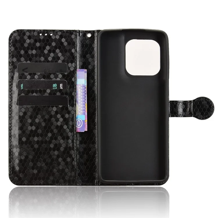 For Motorola Moto G Stylus 5G (2025)  /  Edge 60 Stylus 5G Wallet Case Dot Pattern Imprint PU Leather Phone Cover - Black