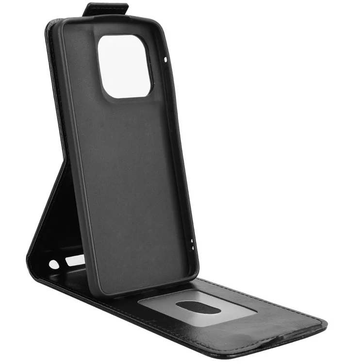For Motorola Moto G Stylus 5G (2025)  /  Edge 60 Stylus 5G Stand Case Magnetic Clasp Vertical Flip Leather Phone Cover with Card Holder - Black