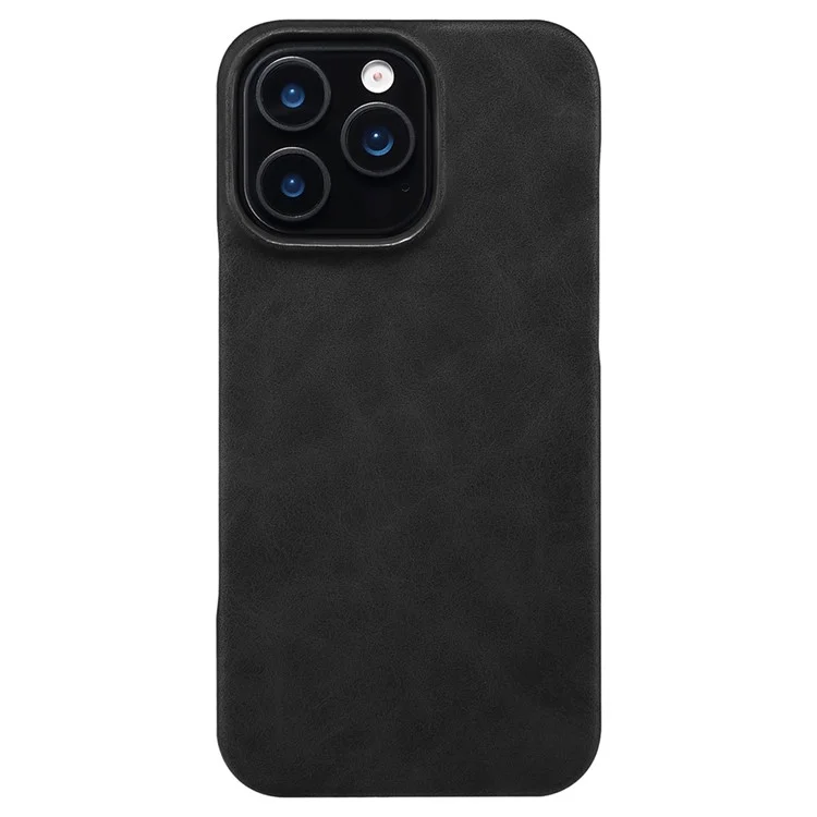 Custodia per iPhone 16 Pro Max Compatibile con MagSafe, Cover Posteriore in Pelle Retrò + PC - Nero