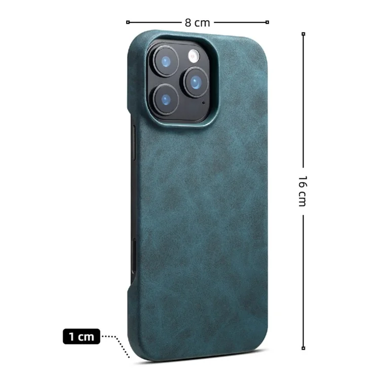 Custodia per iPhone 16 Pro Max Compatibile con MagSafe, Cover Posteriore in Pelle Retrò + PC - Nero