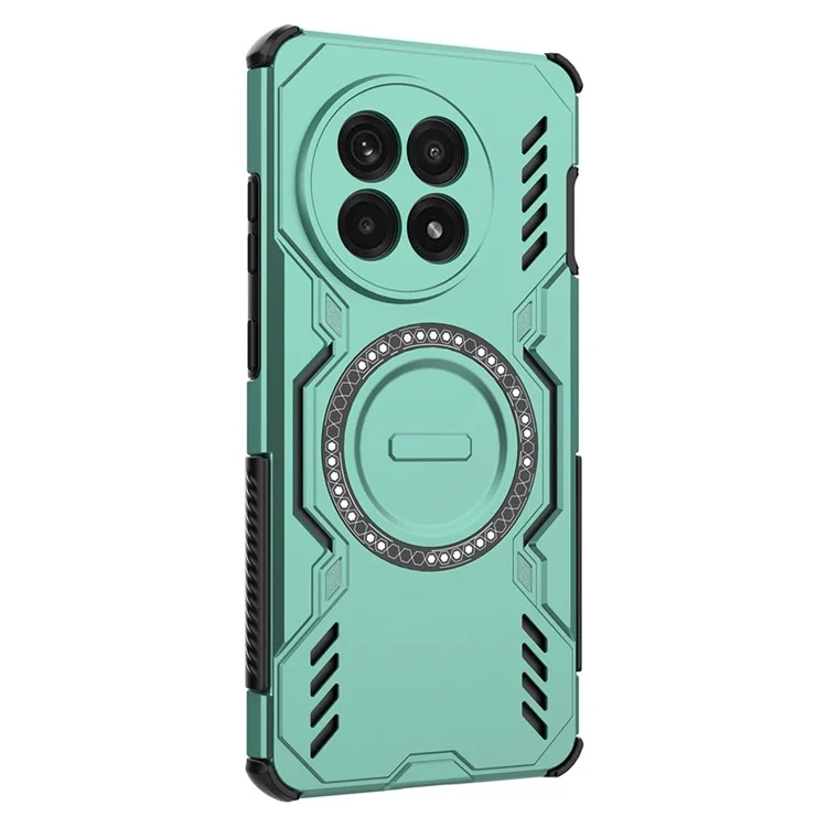 Für OnePlus 13R 5G Magnetische Hülle Schmetterling Armor Hohle Wärmeableitung PC + TPU Handyhülle - Grün