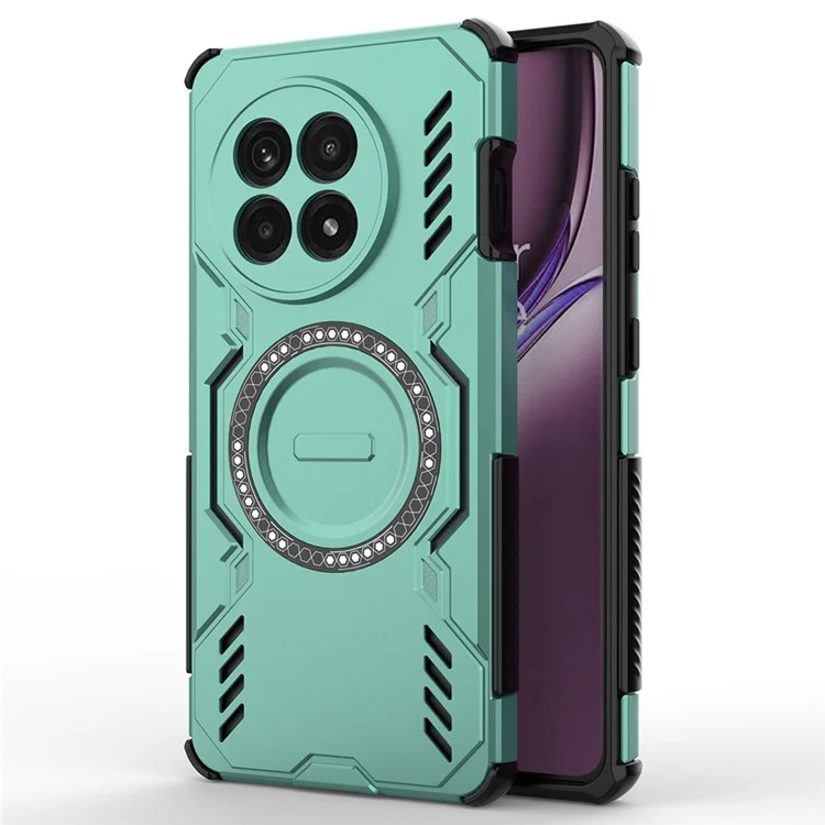 Für OnePlus 13R 5G Magnetische Hülle Schmetterling Armor Hohle Wärmeableitung PC + TPU Handyhülle - Grün