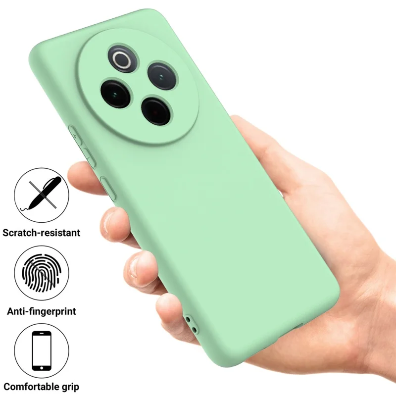 For vivo Y300 Pro+ 5G  /  iQOO Z10 5G Liquid Silicone Case Phone Back Cover with Hand Strap - Green