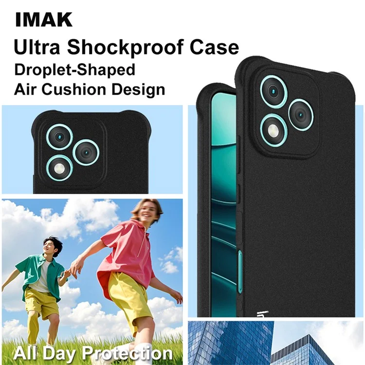 Étui IMAK pour Honor 400 Lite Coque de téléphone en TPU Protection antichoc avec airbag - Noir mat