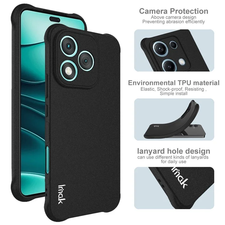 Étui IMAK pour Honor 400 Lite Coque de téléphone en TPU Protection antichoc avec airbag - Noir mat