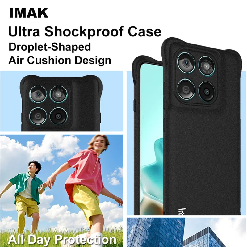 IMAK For Motorola Edge (2025) 5G Case TPU Phone Cover Airbag Shockproof Protection - Matte Black