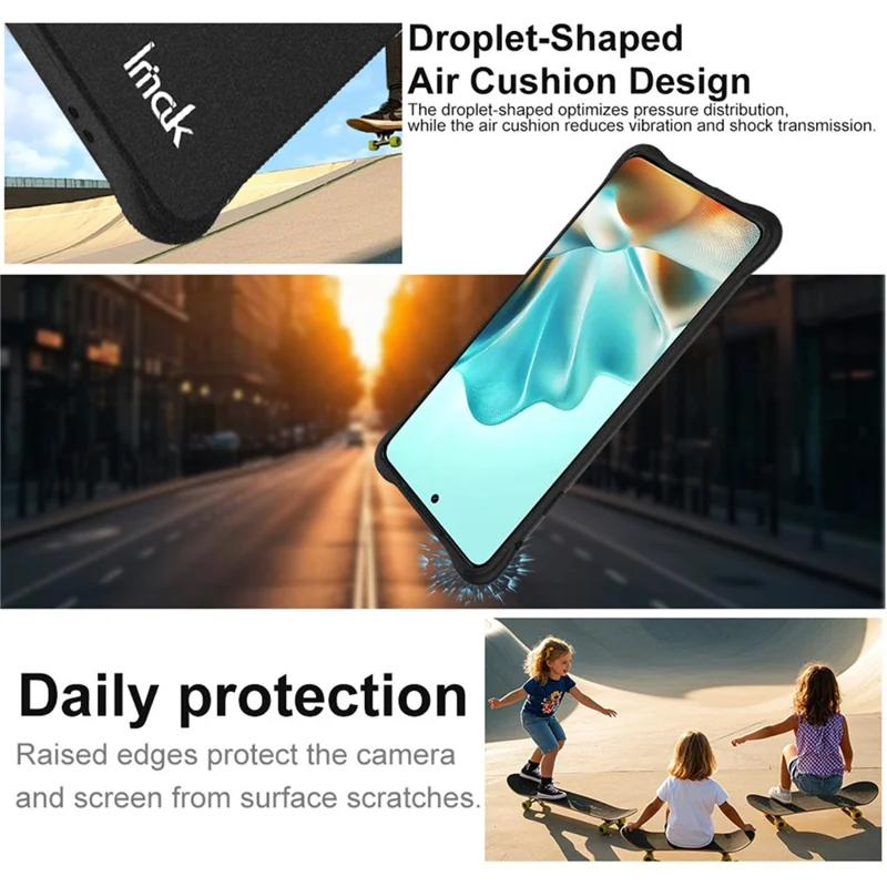 IMAK For Motorola Edge (2025) 5G Case TPU Phone Cover Airbag Shockproof Protection - Matte Black