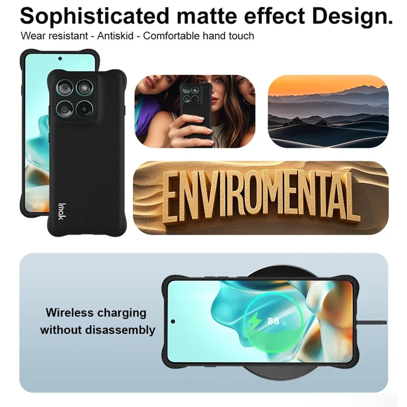 IMAK For Motorola Edge (2025) 5G Case TPU Phone Cover Airbag Shockproof Protection - Matte Black