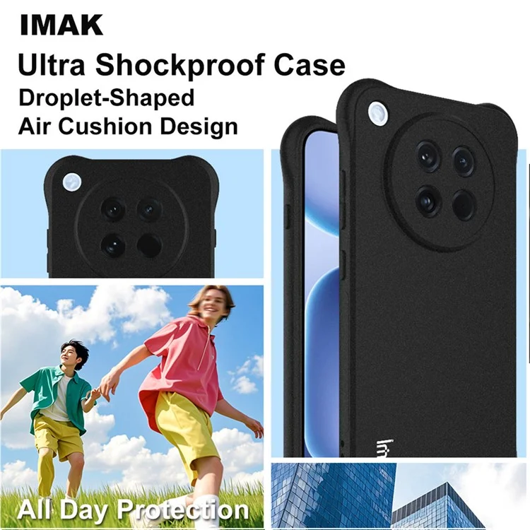 Capa IMAK para Oppo Find X8s 5G em TPU Proteção Anti-Impacto com Airbag - Preto Fosco