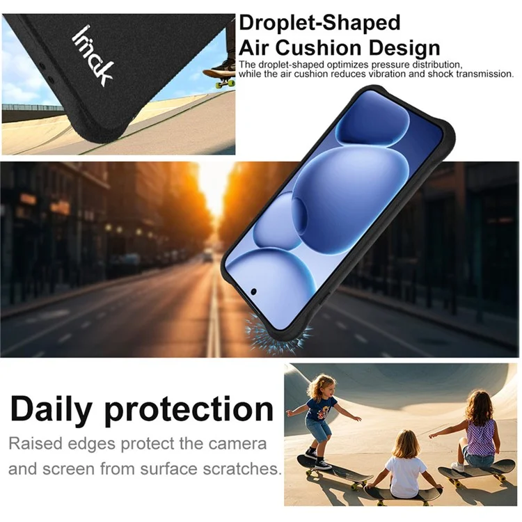 Capa IMAK para Oppo Find X8s 5G em TPU Proteção Anti-Impacto com Airbag - Preto Fosco