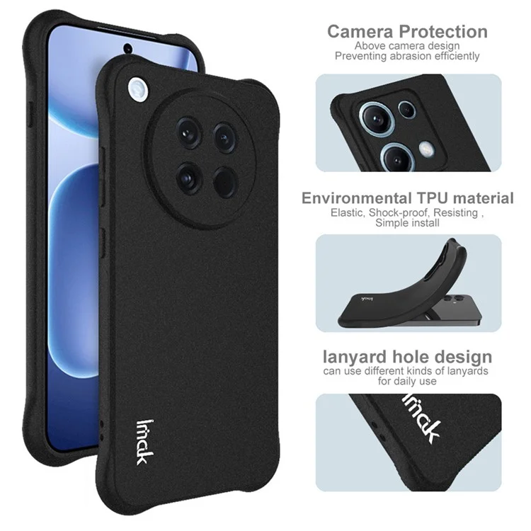 Capa IMAK para Oppo Find X8s 5G em TPU Proteção Anti-Impacto com Airbag - Preto Fosco