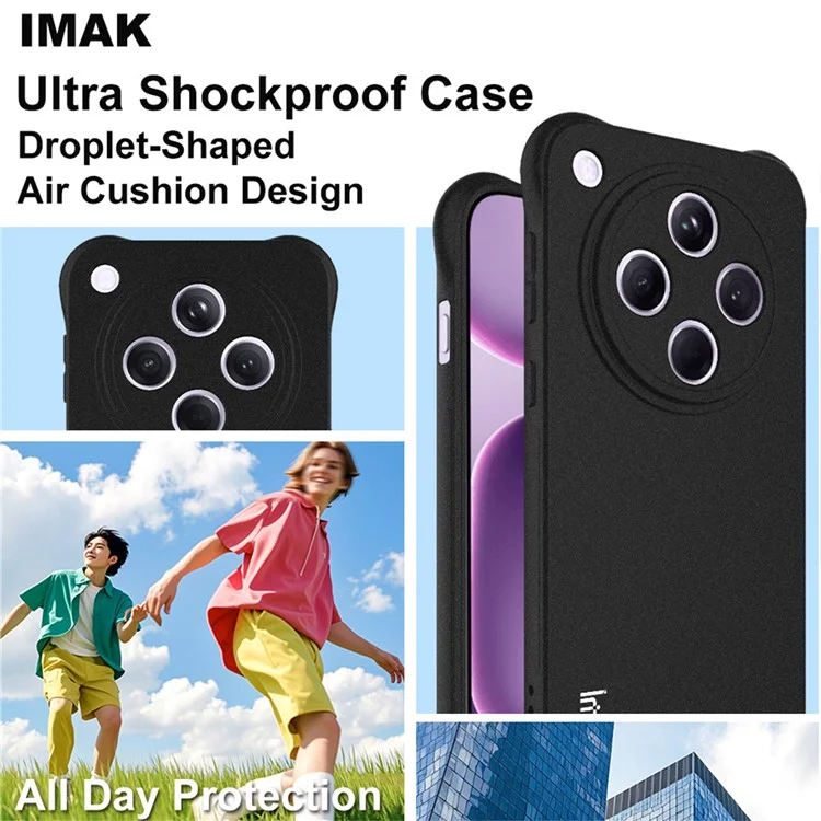 Cover IMAK per Oppo Find X8s+ 5G in TPU Custodia Antiurto con Protezione Airbag - Nero Opaco
