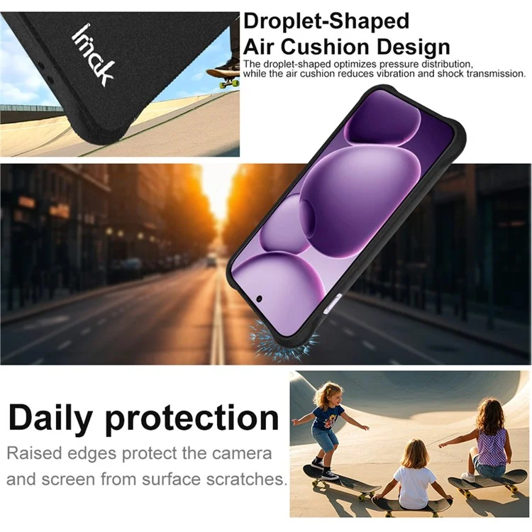 Cover IMAK per Oppo Find X8s+ 5G in TPU Custodia Antiurto con Protezione Airbag - Nero Opaco