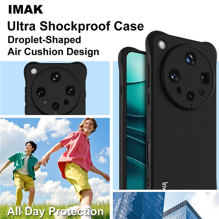 Étui IMAK pour Oppo Find X8 Ultra 5G Coque de téléphone TPU Protection antichoc avec coussin d'air - Noir mat