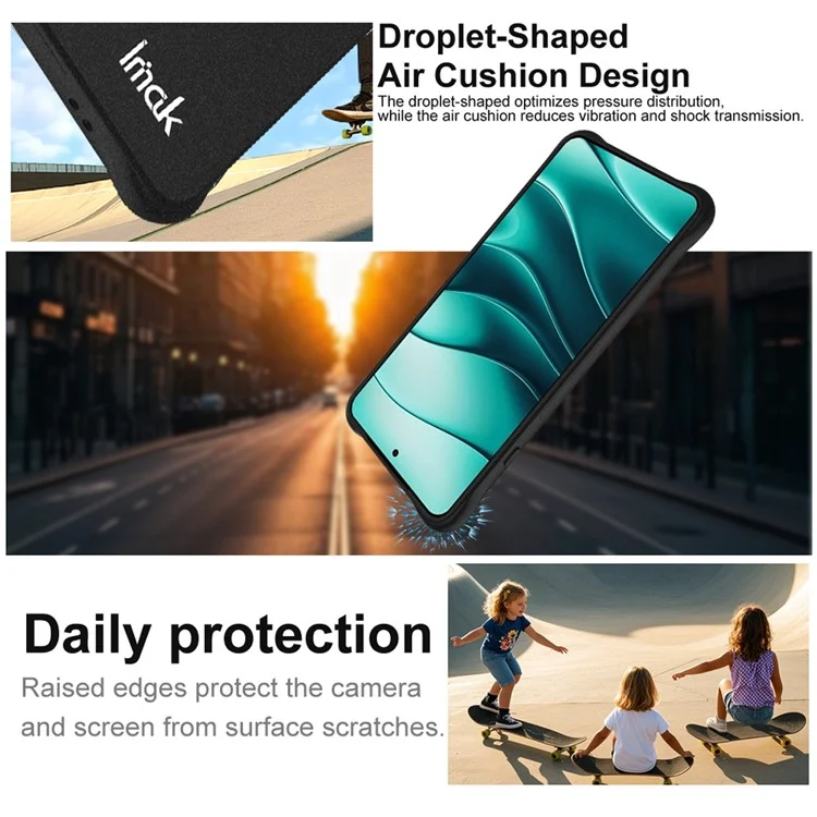 Étui IMAK pour Oppo Find X8 Ultra 5G Coque de téléphone TPU Protection antichoc avec coussin d'air - Noir mat