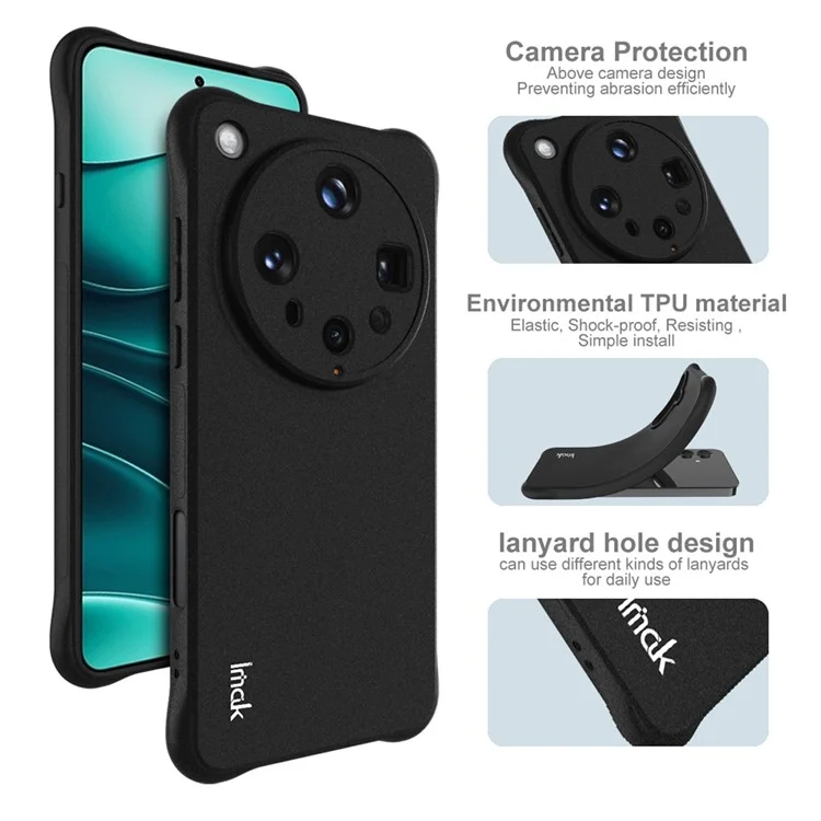 Étui IMAK pour Oppo Find X8 Ultra 5G Coque de téléphone TPU Protection antichoc avec coussin d'air - Noir mat