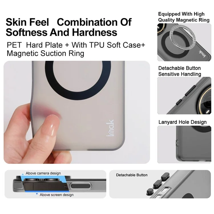 IMAK For OnePlus Nord CE4 Lite 5G  /  Oppo K12x 5G (China) Case Compatible with MagSafe PC + TPU Protective Phone Back Cover