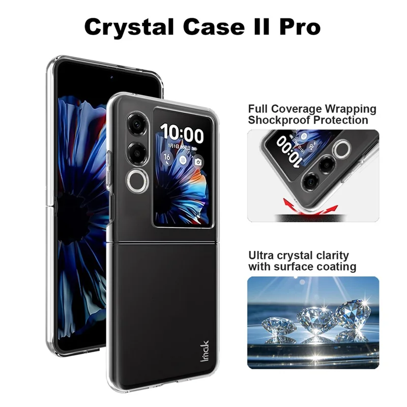 IMAK Crystal Case II Pro für ZTE nubia Flip2 5G Hülle Transparent PC Handyhülle (Obere Abdeckung+Untere Abdeckung)