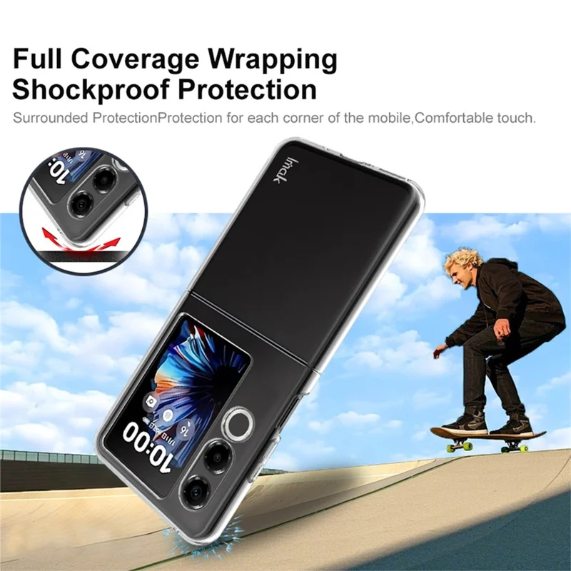IMAK Crystal Case II Pro für ZTE nubia Flip2 5G Hülle Transparent PC Handyhülle (Obere Abdeckung+Untere Abdeckung)